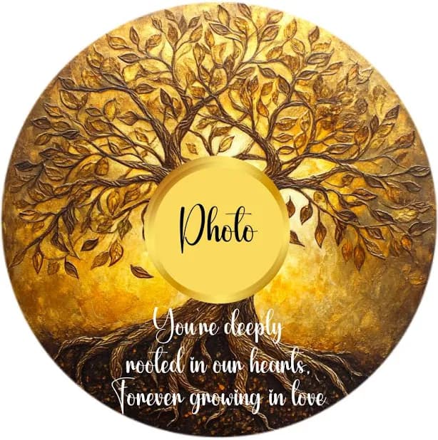 Personalized Memorial Sign with Photo & Dates – Custom Graveside Tribute – Remembrance Sign for Cemetery or Home – Sympathy Gift You're Deeply Rooted