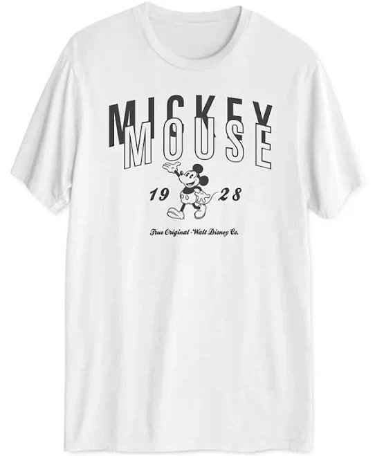 Mickey Mouse White 1928 Men's Graphic T-shirt Size L