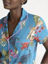 Joyspun Women's Short Sleeve Knit Notch Collar Pajama Set with Shorts XS-3X - Walmart.com