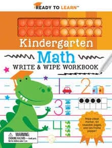(25 Copies) Ready to Learn Kindergarten Math Write & Wipe Workbook with Popper by Janet Hale, 64 Pages, 9781667206615