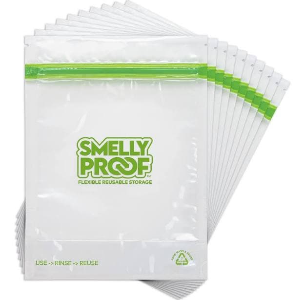Smelly Proof 10 x Expandable Stand & Fill Reusable Storage Bags for Food Designed & Mfg in Us