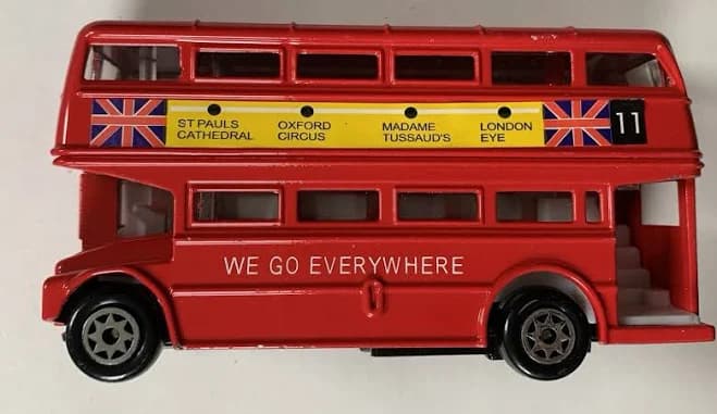 London Double Decker Bus Die Cast Red We Go Everywhere 11