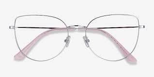 Imani Cat Eye Silver Glasses for Women | Eyebuydirect