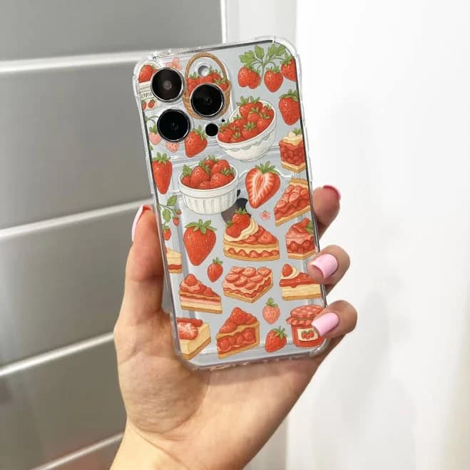 Strawberry Fruit Pattern Card Holder Phone Case