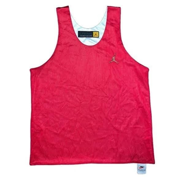 Vintage 90s Jordan Jumpman Reversible Red White Basketball Jersey