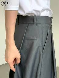 Mens Grey Casual Bootcut Suit Pants Acetate Capris for Spring and Summer from Dhgate Mens Pants - price 49.51