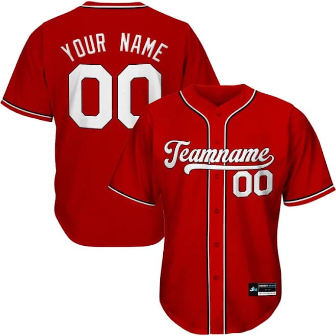 Custom Red Red-White Authentic Baseball Jersey s