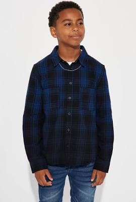 Fashion Nova Mini Sunset Dip Dye Flannel Shirt