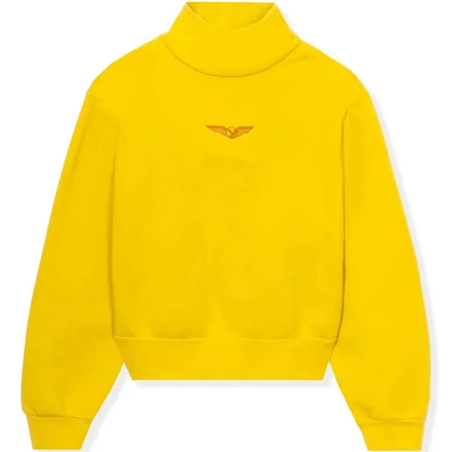Playboy Women's Aviation Wings High Neck Cropped Sweatshirt