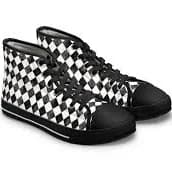 Vintage Black & White High Top Sneakers: Retro Fashion Shoes