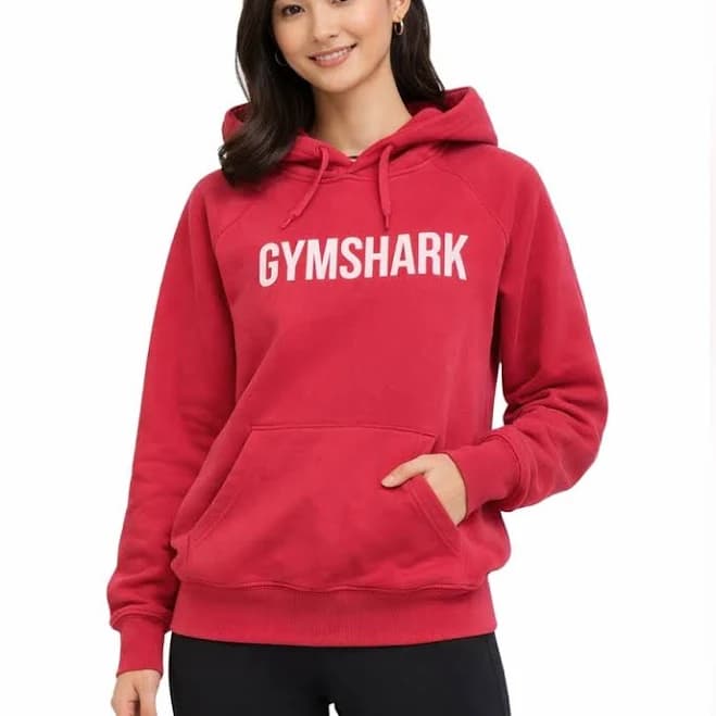 Gymshark Tops | Gymshark Vibrant Red Pullover Hoodie | Color: Red/White | Size: M | Kkeim82's Closet
