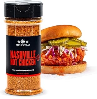 The Spice Lab Nashville Hot Chicken Seasoning - All Purpose Spicy Dry Rub for Chicken Wing Dust Seasoning - Gluten Free & Kosher Southern Flavor – 6.5 oz Shaker – 7106