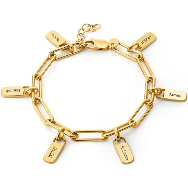 Rory Chain Link Bracelet With Custom Charms in 18k