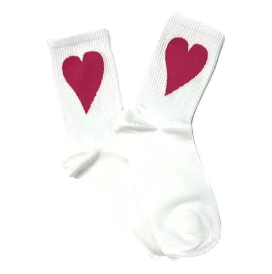 Girls Socks with Pink Hearts