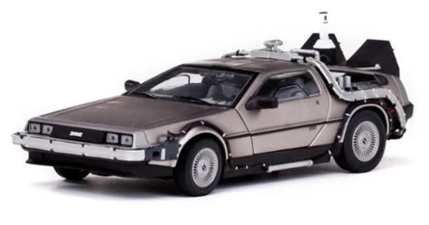 Sun Star 1:18 Diecast Model Delorean Time Machine, Silver