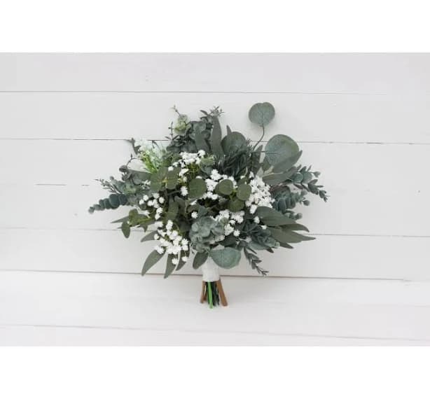 Baby's Breath & Greenery Bridesmaid Bouquet