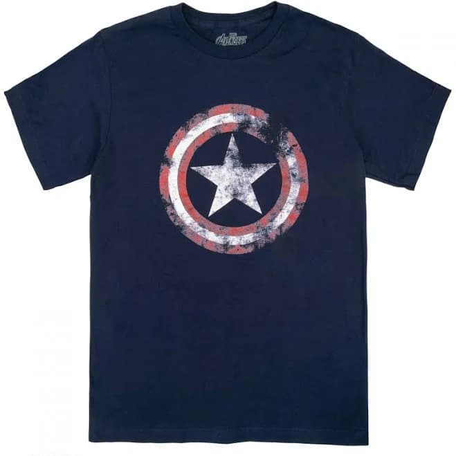 Captain America Distressed Shield T-Shirt