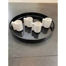 Vintage French Malicorne Modernist Espresso Cups & Saucers Set- 8 Pieces | Chairish