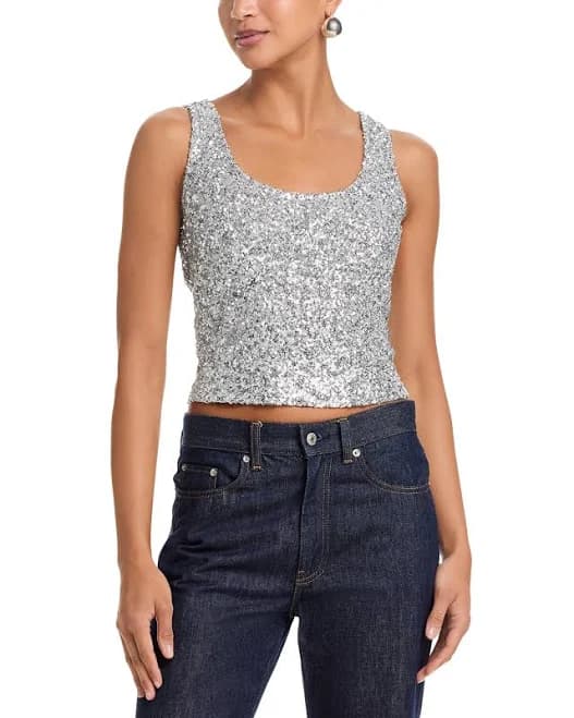 AQUA Women's Sequin Tank