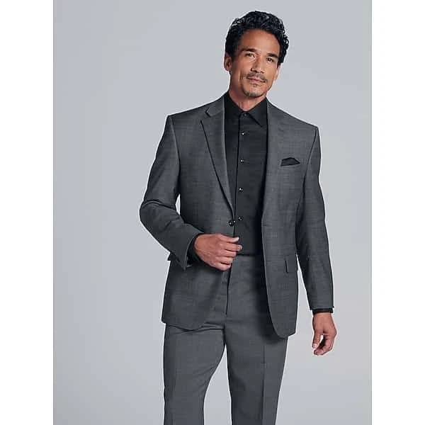 Joseph Abboud Classic Fit Premium Wool Blend 3-Piece Men’s Suit in Gray Solid – Notch Lapel Jacket, Vest and Pants, Size XL