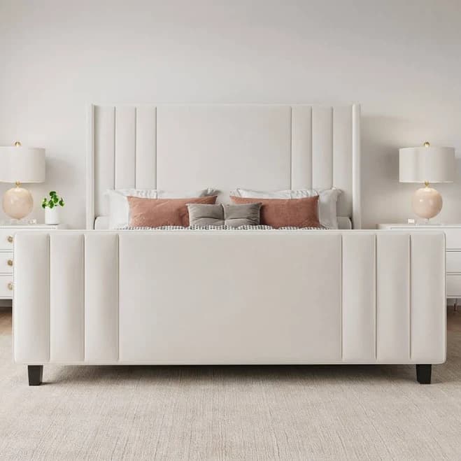 Tole Velvet Upholstered Platform Bed with Vertical Channel Tufted Headboard Latitude Run