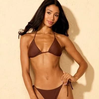 Wild Fable Women's Tricot Triangle Swim Bikini Top