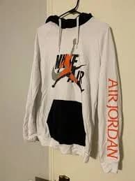 Nike Air Jordan Jumpman Hoodie Orange Black White Two Tone Men's Medium