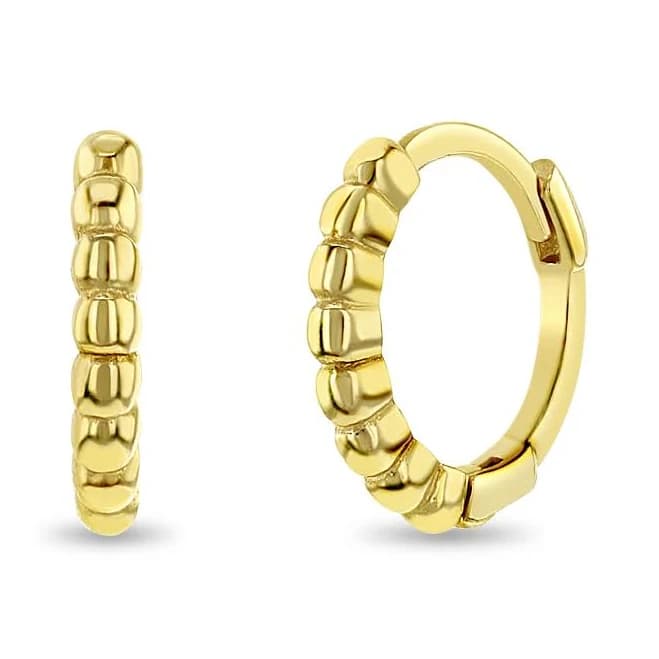 In Season Jewelry 14K Gold Beaded Hoop Earrings