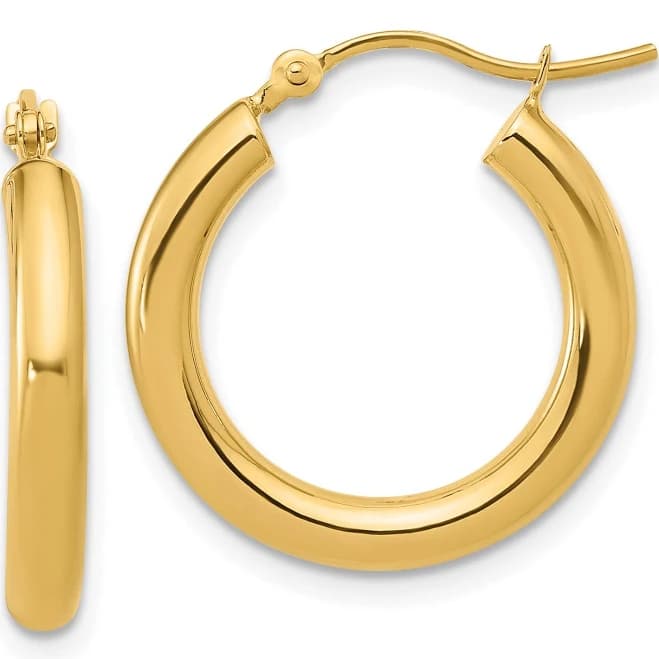 14K Yellow Gold Hoop Earrings