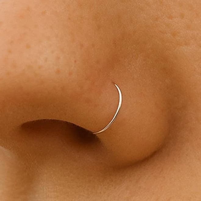 Sterling Silver Dainty Small Thin Nose Hoop