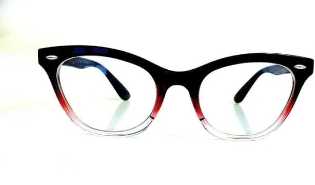 Vintage Custom Burgundy Red Gradient Frame Sexy Cat Eye Glasses Women