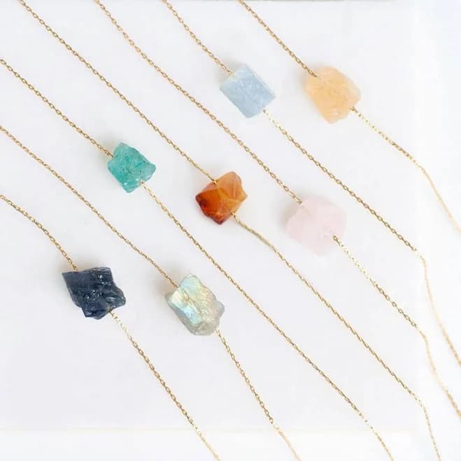Raw Crystal Rose Quartz, Carnelian, and Peridot Necklace