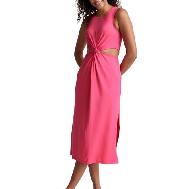 Beyond Yoga Women's Around the World Front Twist Midi Dress
