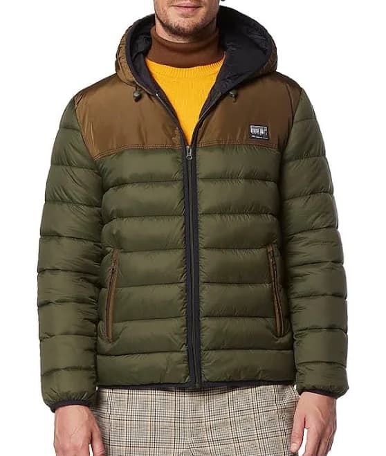 Andrew Marc Men's Malone Colorblock Hooded Puffer Jacket