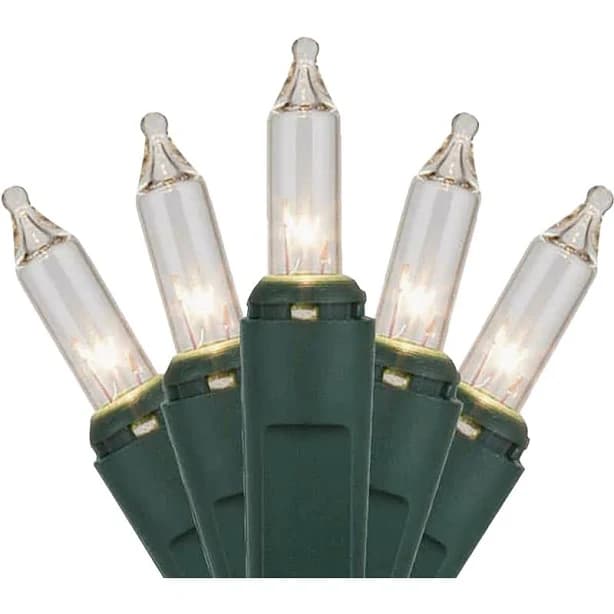 Home Impressions Clear 100-Bulb Mini Incandescent String Light Set with Green Wire