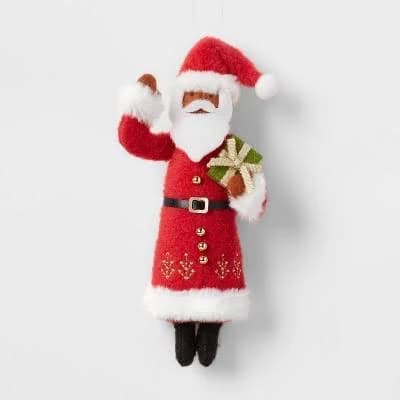 Wondershop Fabric Santa Holding Gift Christmas Tree Ornament