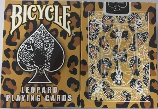 Bicycle LEOPARD Skin Print 808 Rider Back Deck Playing Cards Brown Black Spots