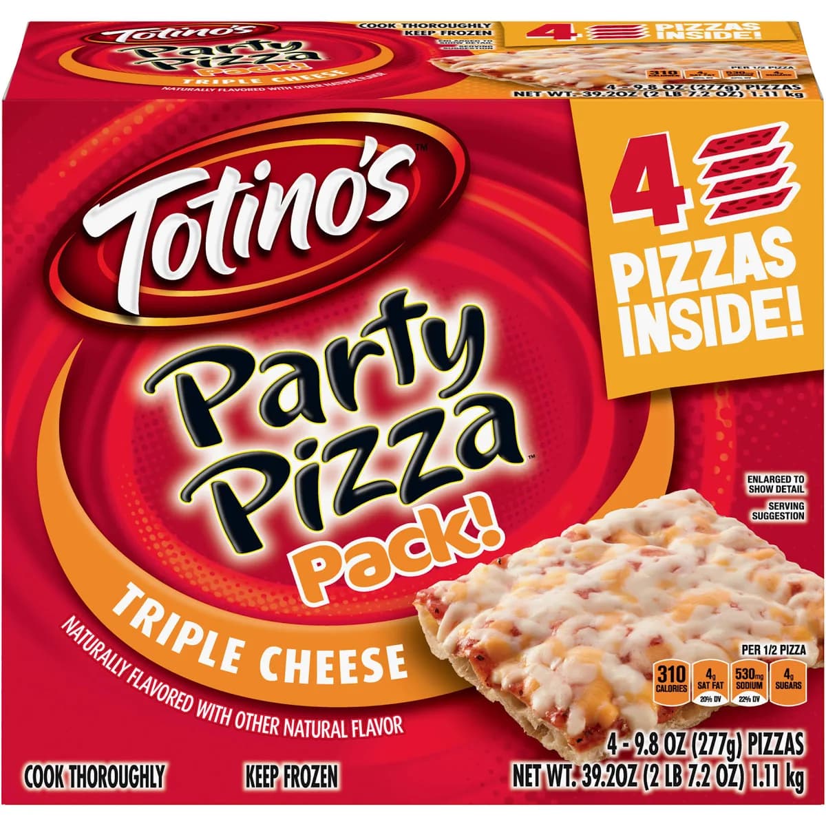 Totino's Triple Cheese Frozen Party Pizza