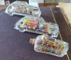 3 Glass Candy Container Tank & 2 streamline Auto Victory Glass , w candy | eBay