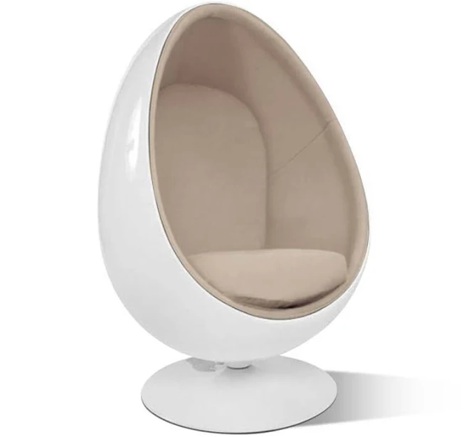 Egg Pod Chair Cashmere-Cape Sands / Glossy White
