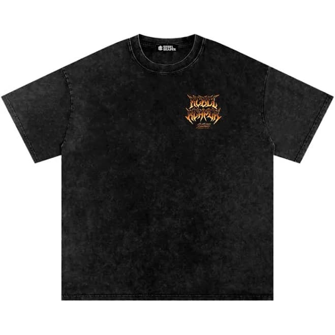 Vintage Wash Heavyweight Oversized Tee with Flame Logo