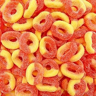 Peach Rings Gummy Candy | 1 Lb Bag | Classic Sweet and Sour Candy | Gummy Rings with Chewy Texture | Nostalgic Peach Gummies for Snacking, Parties & Buffets