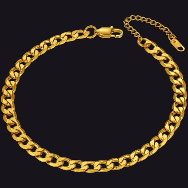 Faithheart Stainless Steel Cuban Chain Link Anklet Bracelet