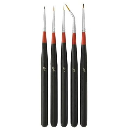 U.S. Art Supply 5 Piece Miniature Tight Spot Micro Fine Detail Art & Beauty Taklon