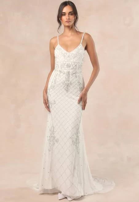 Lulus Beaded Mermaid Maxi Dress