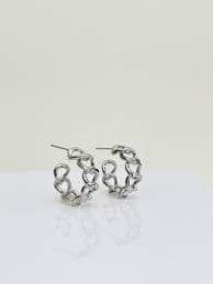 The Silver Curb Chain Hoops — Free Spirit NY