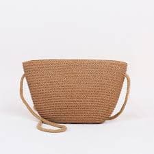 Women Fashion Straw Weave Flower Zipper Shoulder Crossbody Bag Beach Purse White - Walmart.com