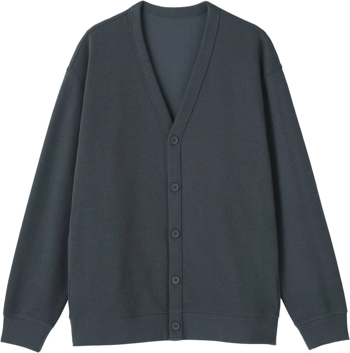 MUJI Men's Double Knit V-Neck Cardigan