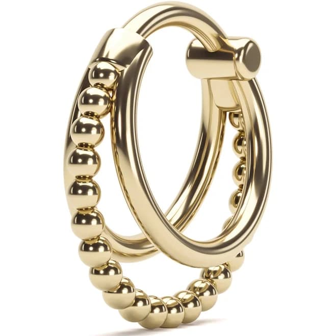 14K Gold Trinity Bead Septum Ring
