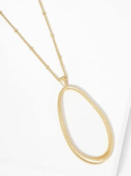 Organic Oval Pendant Necklace